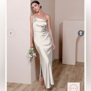 Revelry Jade Satin Dress - Soft Champagne, Size 6